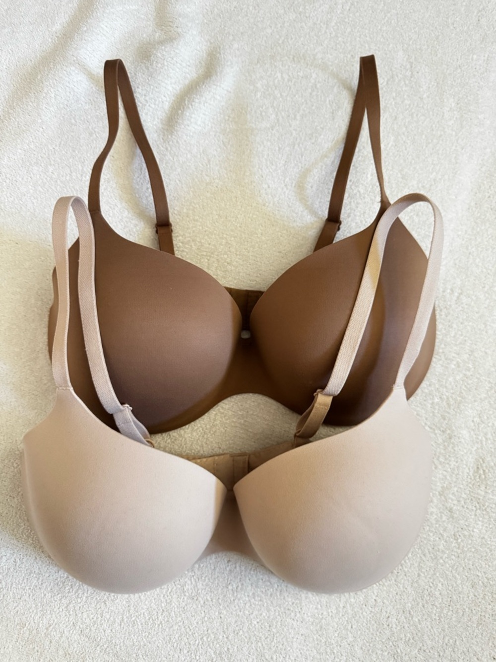 SET OF 2 Auden Everyday Seamless T-Shirt Bras - Brown & Nude